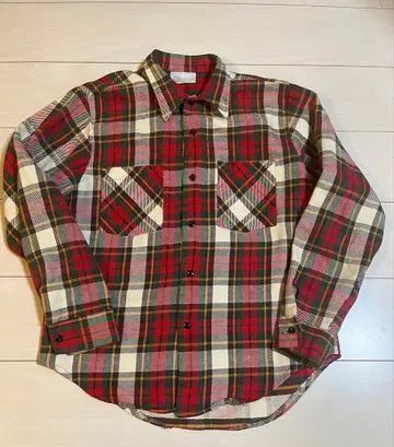 플란넬 셔츠 70년대 KINGSROAD 표기 없음 M 사이즈 짜임 플란넬
