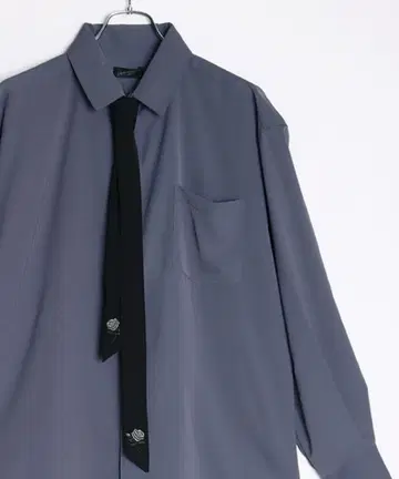 WESTSEA 넥타이 포함 장미 드레이프감 셔츠