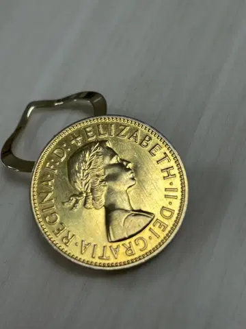 엘리자베스 2세 코인 스카프 클립 스카프 고정 목걸이 1964
