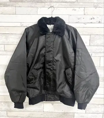 전 오토백스 지급 점퍼 보아 안감 방한 블랙 나일론 자켓 L