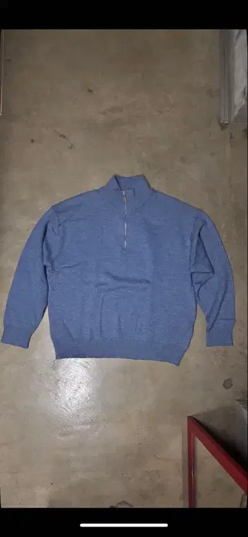 파랑 하프 지퍼 맨투맨 니트