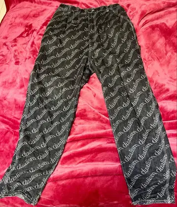 DUALISM 로고 프린트 블랙 팬츠 OS