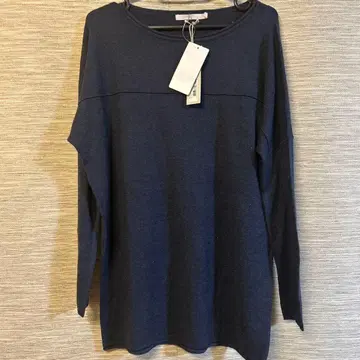 미사용 캐시미어 혼방 다크 블루 XS 긴팔 니트