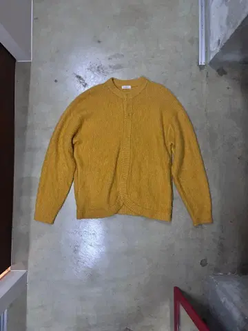 머스타드 니트 가디건