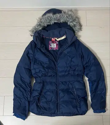 PUMA 퍼 후드 다운 자켓 네이비 USA제 Y2K