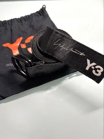 Y-3 로고 GI 벨트 블랙