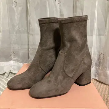 새상품 파비오 루스코니 스웨이드 미들 부츠 그레이 베이지 브라운 35