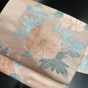 12-83 나고야 오비 구촌 새상품급 순수 실크 기모노 나고야 오비