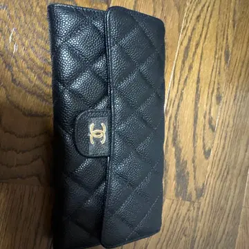 블랙 퀼팅 장지갑