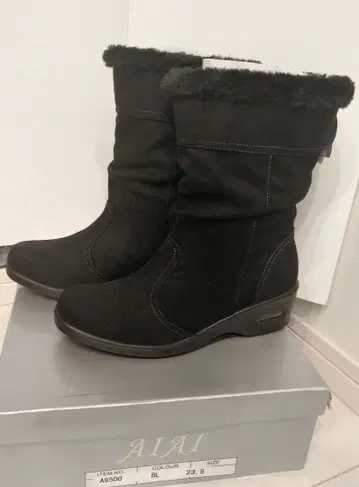 AIAI 숏부츠 경량/방한/방수/미끄럼 방지 23.5cm 4E 블랙