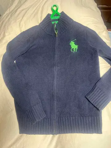 폴로 바이 랄프로렌 네이비 니트 지퍼 니트 라인 니트