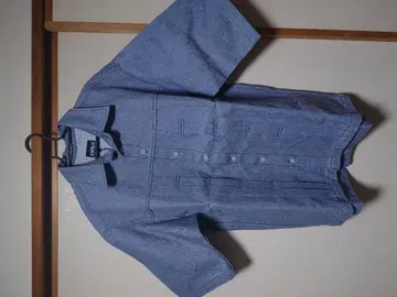 라이트 블루 반팔 셔츠 데님풍