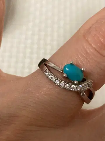 터콰이즈 실버 반지 다이아몬드풍