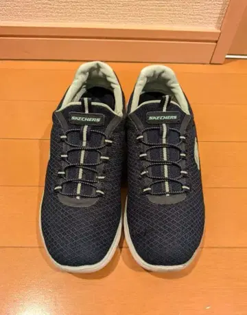 여성용 24cm SKECHERS 네이비 스니커즈