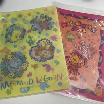 [ 초레어 미개봉 ] 디즈니 클리어 파일 아우라니 2003년 푸우 아리엘