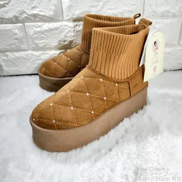 한눈에 반한 통굽 퀼팅 숏부츠 Ange Charme