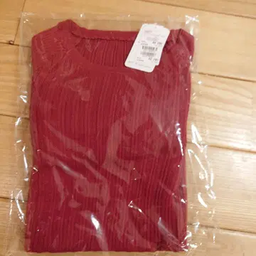 BINGOYA 코튼 리브 니트 크루넥 PO 레드