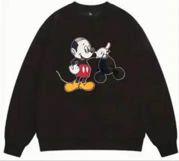 남녀 공용 소수 한정판! 재미있는 패러디 맨투맨 트레이닝복/블랙