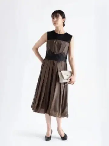 Rire Fete 허리 레이스 벌룬 튤 드레스 모카 야마다야 9호