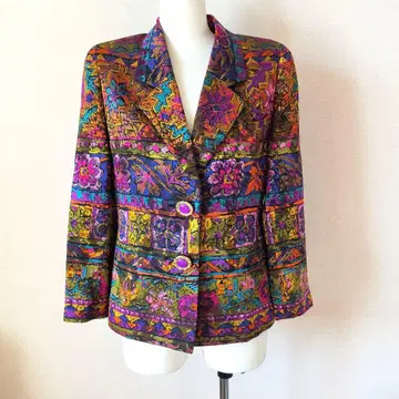 긴자 매기 꽃무늬 테일러드 자켓 9호 큐빅