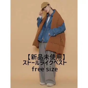 CYAN TOKYO 스톨 라이크 베스트 카멜 free size