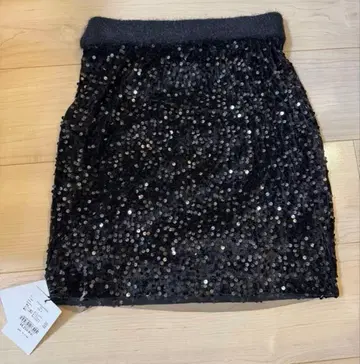립 서비스 스팽글 블랙 타이트 스커트 S