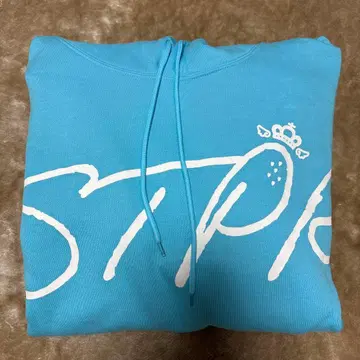 스토푸리 스카이블루 후드 부착 맨투맨