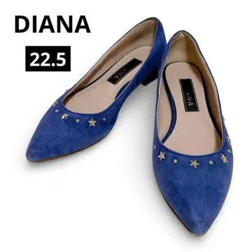 [ 새상품급 ] DIANA 플랫슈즈 네이비 22.5 스웨이드 다이애나 별