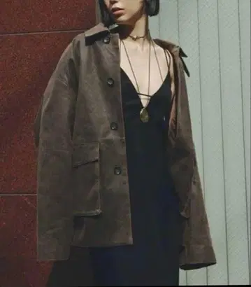 [ MIESROHE ] 인조 가죽 커버올 자켓