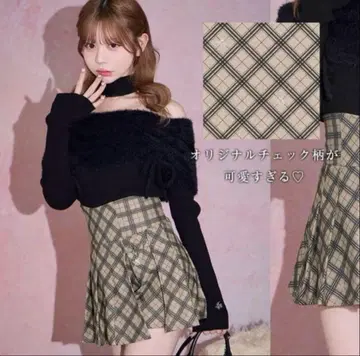 미셰마카 오리지널 체크 무늬 슬림 레그 치마바지