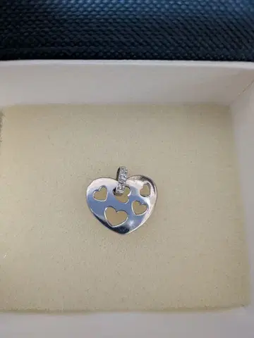 10k WG 하트형 시스루 목걸이 탑만