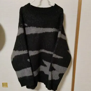 antiqua 오버 사이즈 제브라 패턴 니트