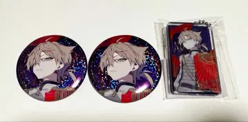 니지산지 타로 후시미 가쿠 캔뱃지 & 아크릴 블록 키링 세트