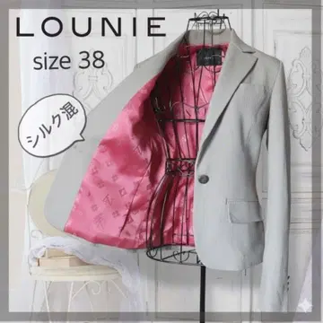 새상품급 루니 [ 실크 혼방 ] 테일러드 자켓 안감 로고 38 카키