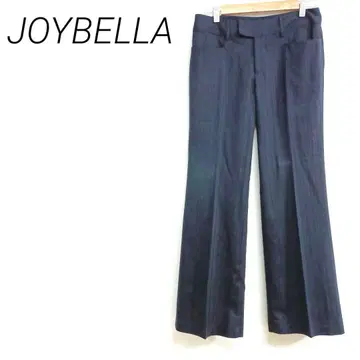 JOYBELLA 다크 네이비 스트라이프 플레어 팬츠 허리 67