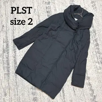 [ 플라스테 ] 다운 자켓 코트 M 블랙 페더 백리본 여성스러운