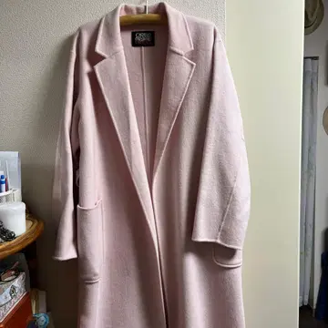 하이랜드 울 롱 코트 핑크