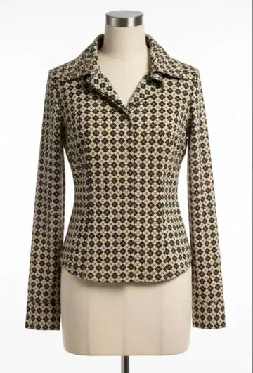 [택 포함 새상품] ORIE 오리에 올 패턴 체크 아가일풍 셔츠 블라우스