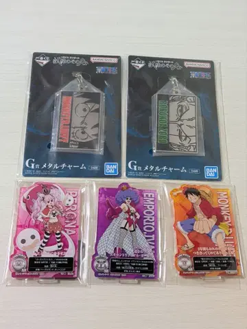 ONEPIECE 제일복권 아크릴 스탠드&메탈 참 5종 세트