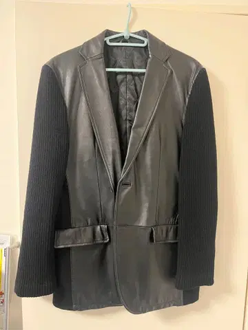 COMME CA 가죽 니트 자켓