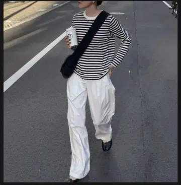 새상품 택 포함 fashiru 스트라이프 긴팔 T셔츠 2 M