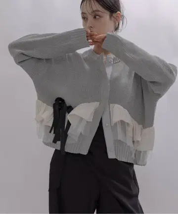 에이미 로우 프릴 가디건