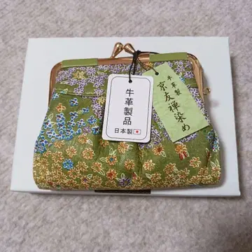 가마구치 지갑 교유젠 염색 소가죽제