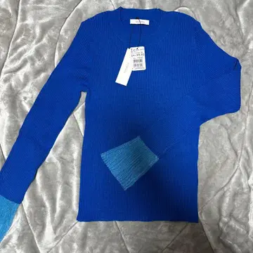 FENNEL 파랑 리브 긴팔 스웨터