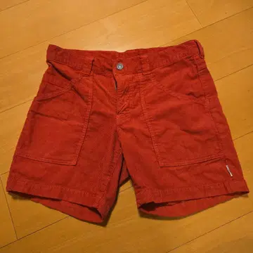 여성용 코듀로이 숏팬츠 레드