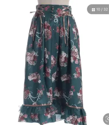 [ 미사용 새상품 ] axes femme 롱 스커트 스커트 로즈 꽃무늬