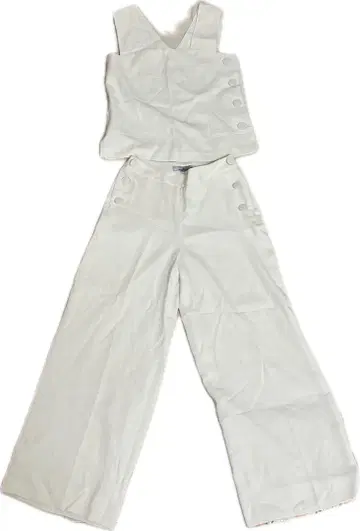 [택 포함 미사용 새상품] 비아지오 블루 상의 화이트