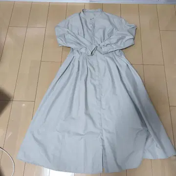 로페 피크닉 그레이 롱 셔츠 원피스 38