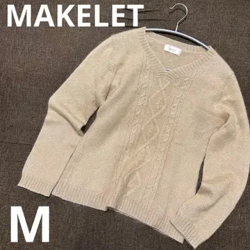 MAKELET 메이크릿 V넥 케이블 니트 베이지