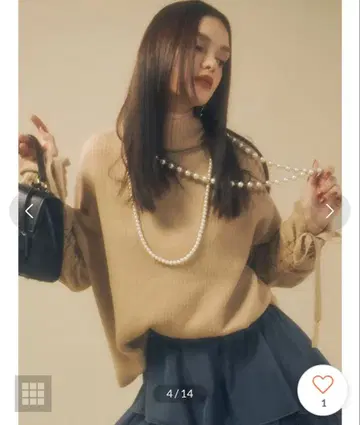 EIMY ISTOIRE 슬리브 개더 루즈 니트